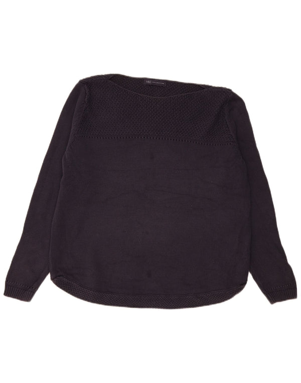 Marks & Spencer Damski sweter z dekoltem w łódkę, UK 18 XL, granatowy, bawełniany