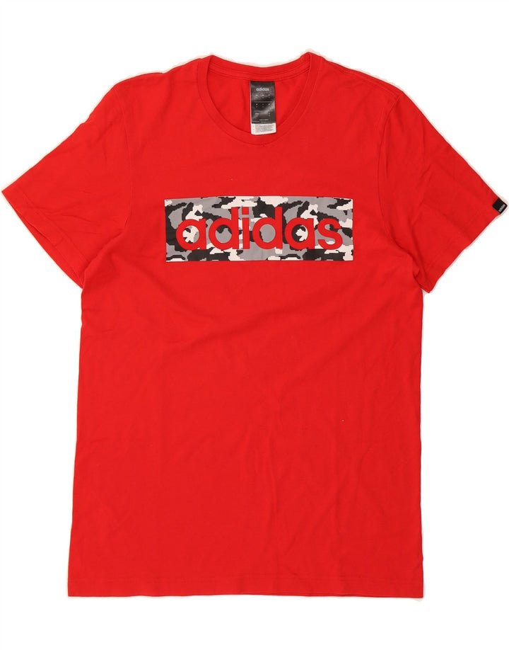 ADIDAS Mens Graphic T-Shirt Top Small Red Cotton Vintage Adidas and Second-Hand Adidas from Messina Hembry 