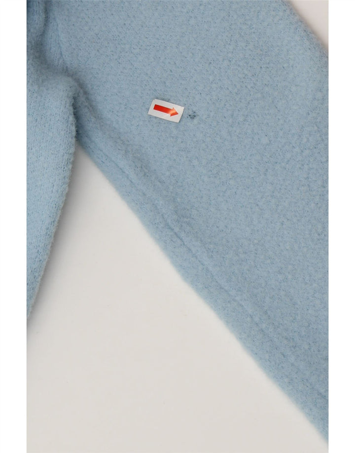 Damski sweter ZARA z okrągłym dekoltem UK 10, mały, niebieski nylon