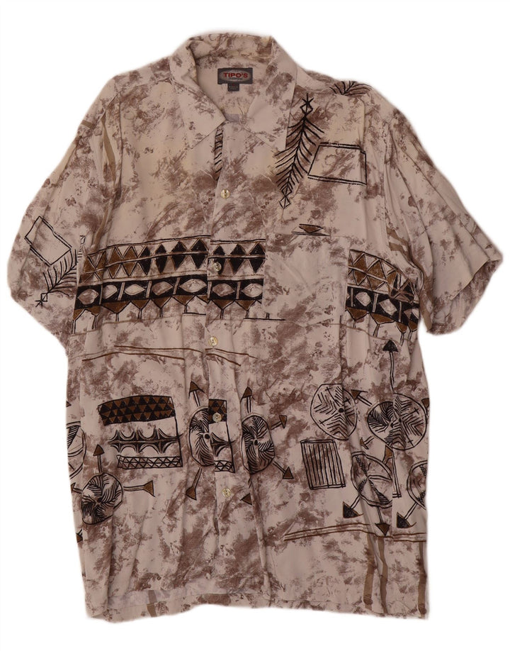 Męska koszula z krótkim rękawem Tipo' S w abstrakcyjny wzór, duża, wielokolorowa