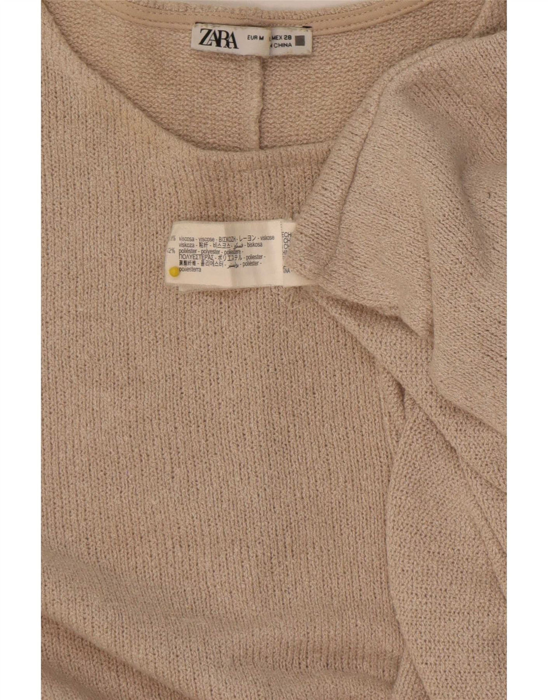 Bluzka damska Oversize Zara Top UK 14 Średni Beż Wiskoza