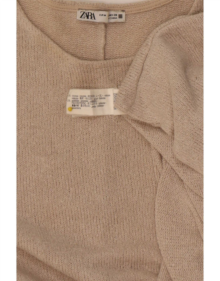 Bluzka damska Oversize Zara Top UK 14 Średni Beż Wiskoza