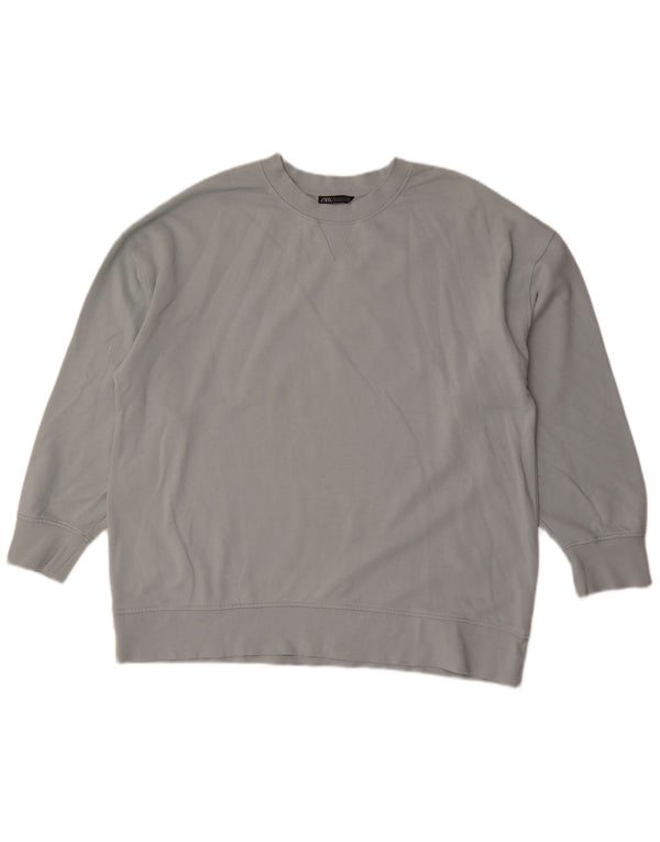 Męski sweter Zara, duży, niebieski, bawełniany