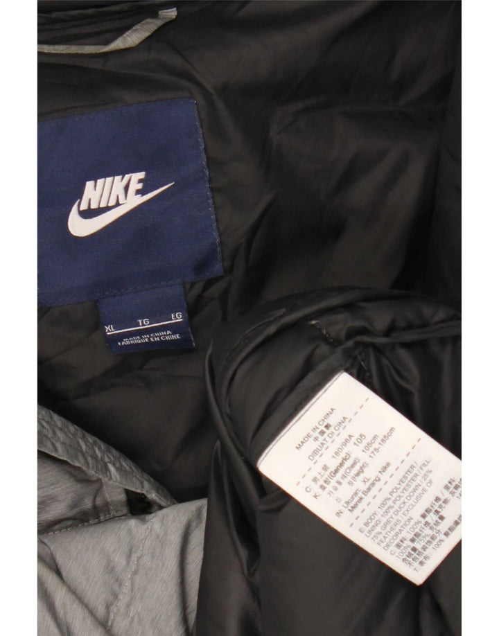 Damska wyściełana kurtka z kapturem i kapturem Nike UK 18 XL, szary poliester