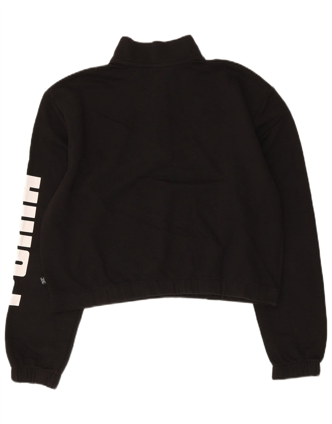 Damska bluza Puma z grafiką i zamkiem błyskawicznym, UK 16, duża, czarna bawełna