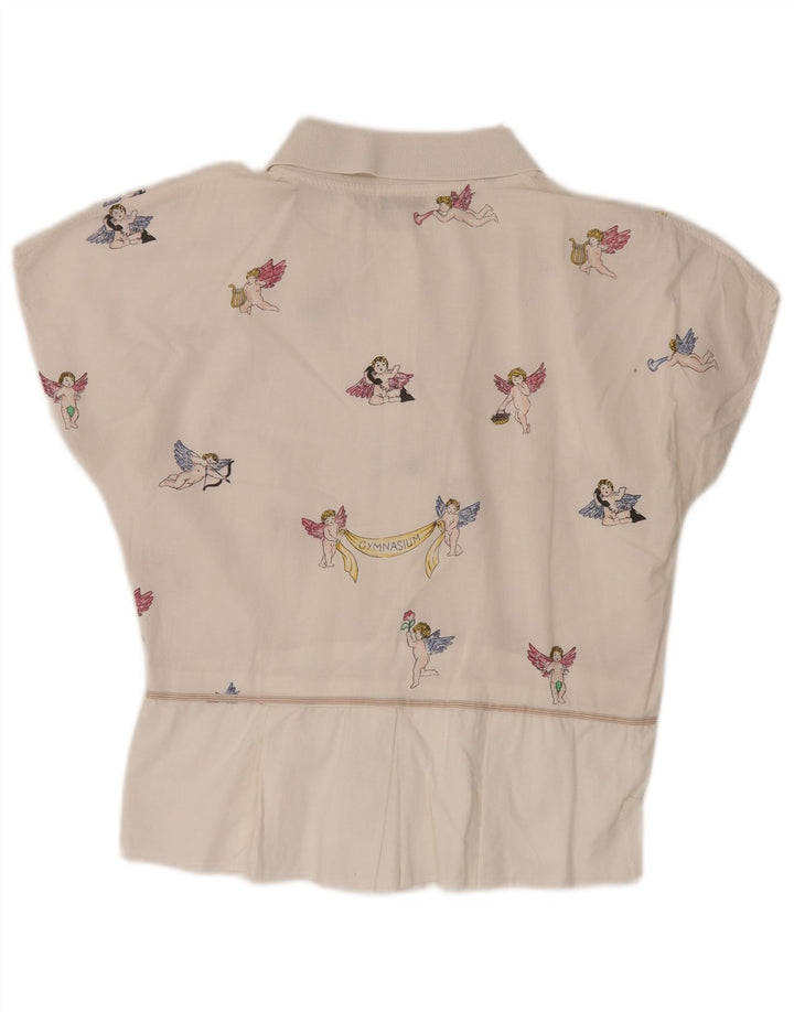 Damska bluzka z grafiką GYMNASIUM UK 14, duża, bawełniana w kolorze złamanej bieli