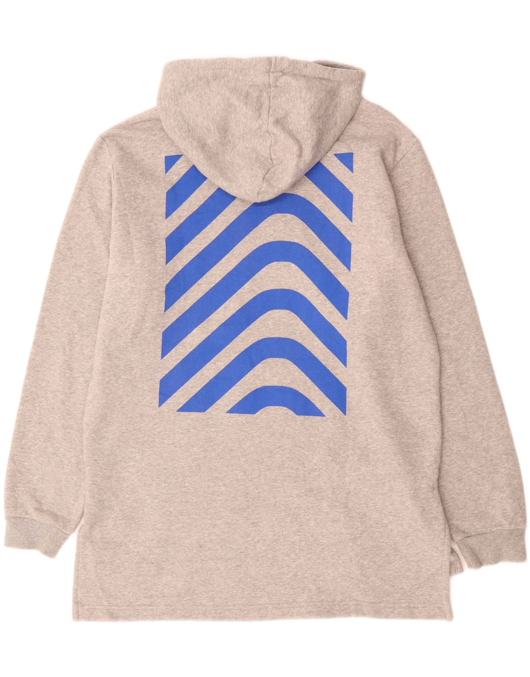 Damski sweter oversize z kapturem i grafiką ADIDAS UK 16, duży, szary, bawełniany