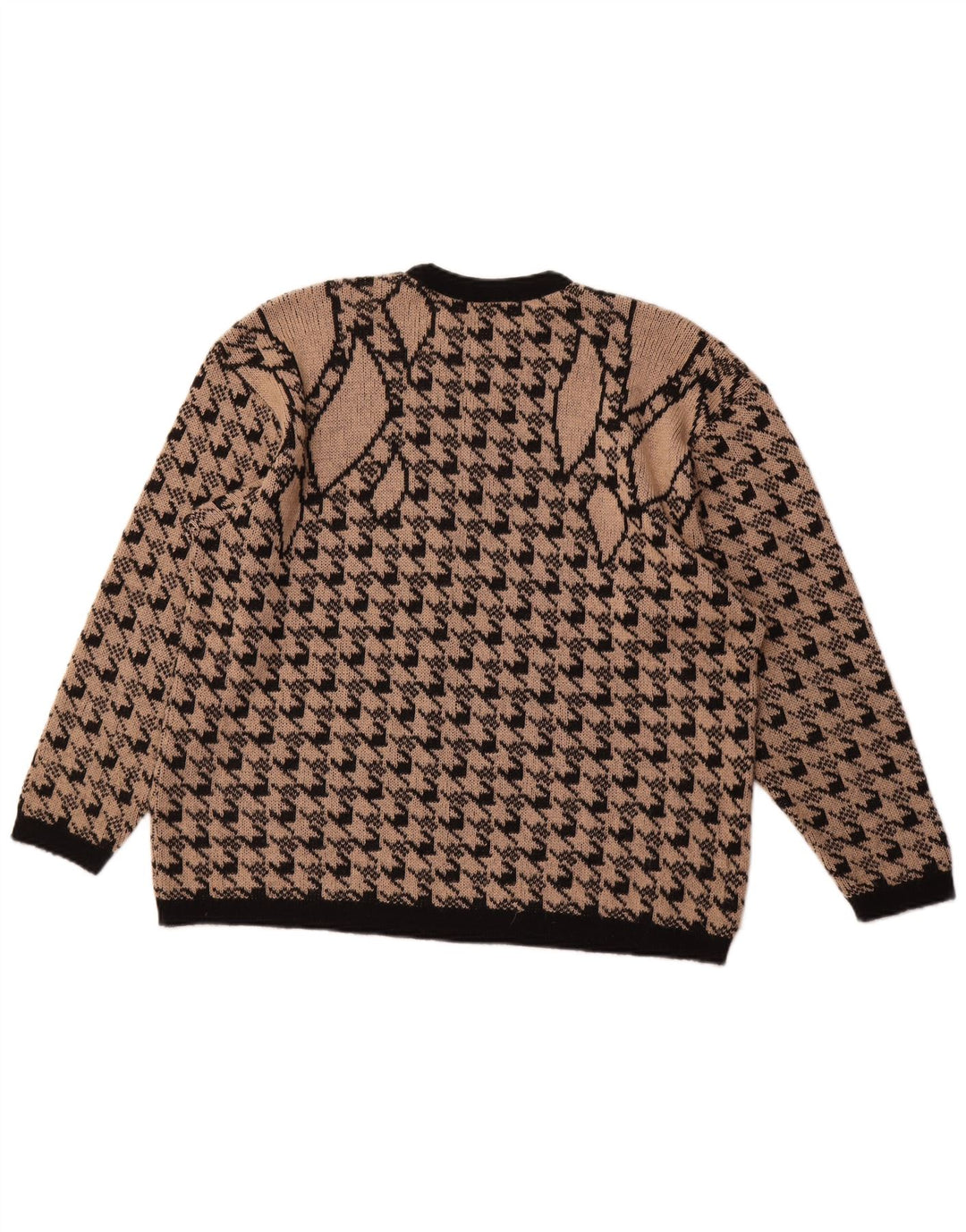 Sweter damski MERRY FINN z okrągłym dekoltem, UK 18 XL, brązowy w pepitkę