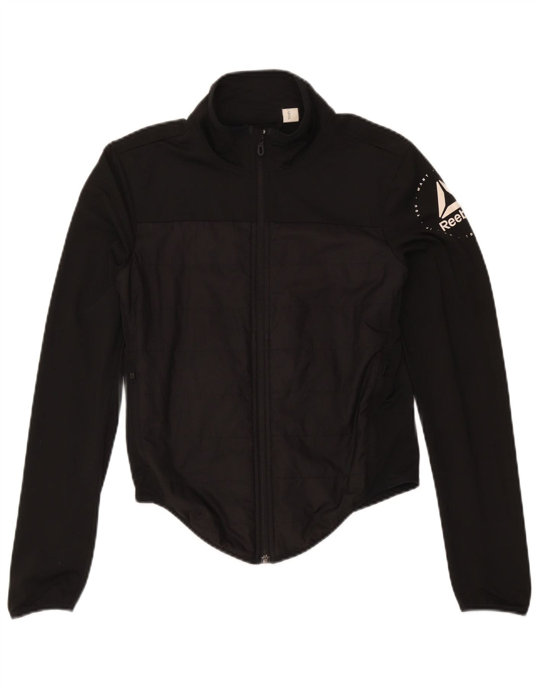 Damska kurtka dresowa Reebok Graphic UK 8/10, mała, czarna, poliester