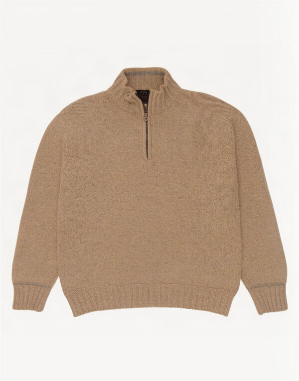 Męski sweter zapinany na zamek Murphy & Nye XL, wełniany w beżowe plamki