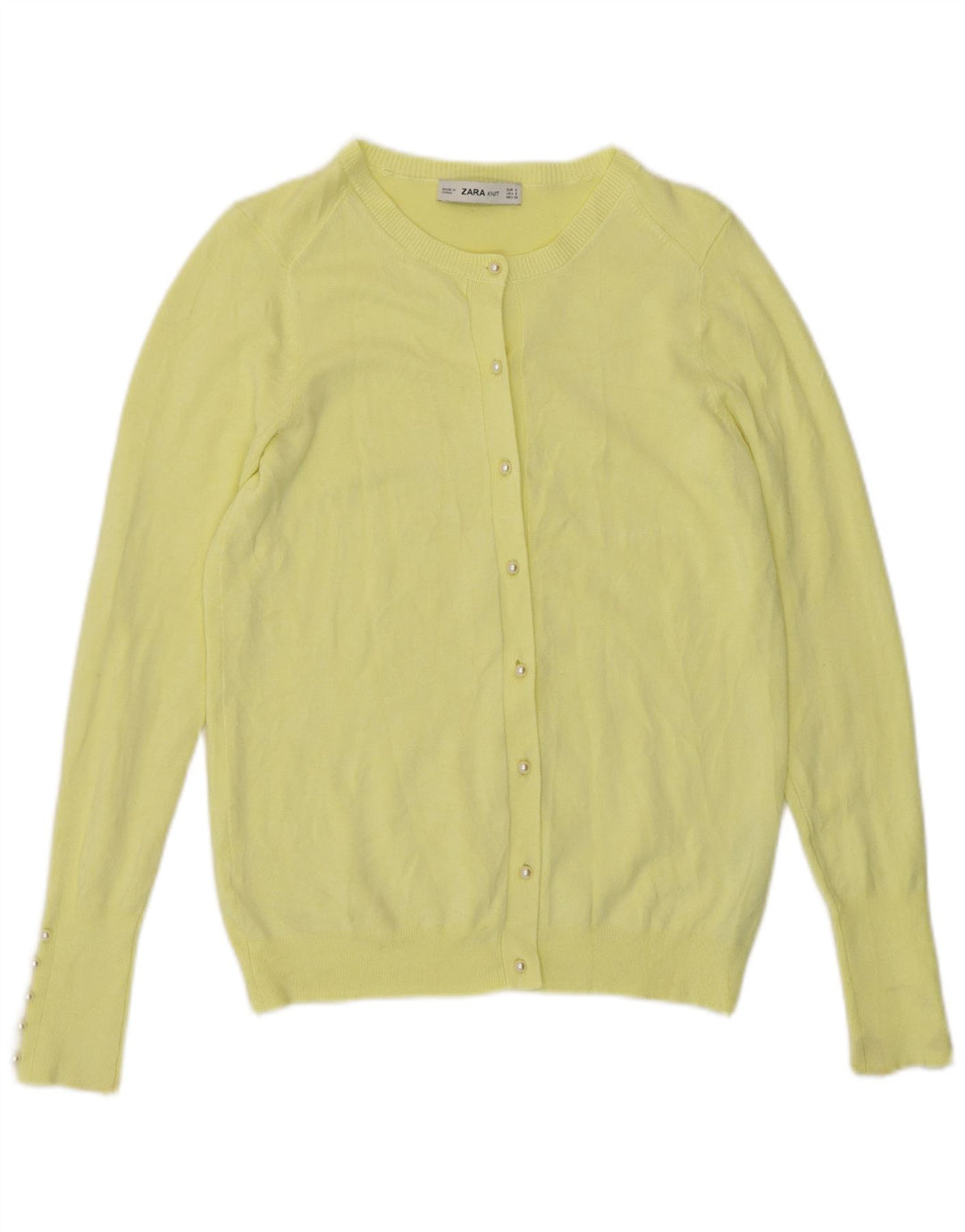 Sweter damski Zara Cardigan UK 10 Small, żółta wiskoza