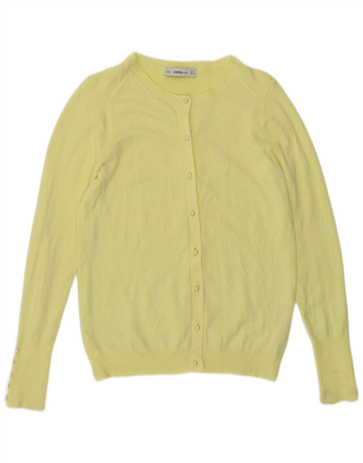 Sweter damski Zara Cardigan UK 10 Small, żółta wiskoza