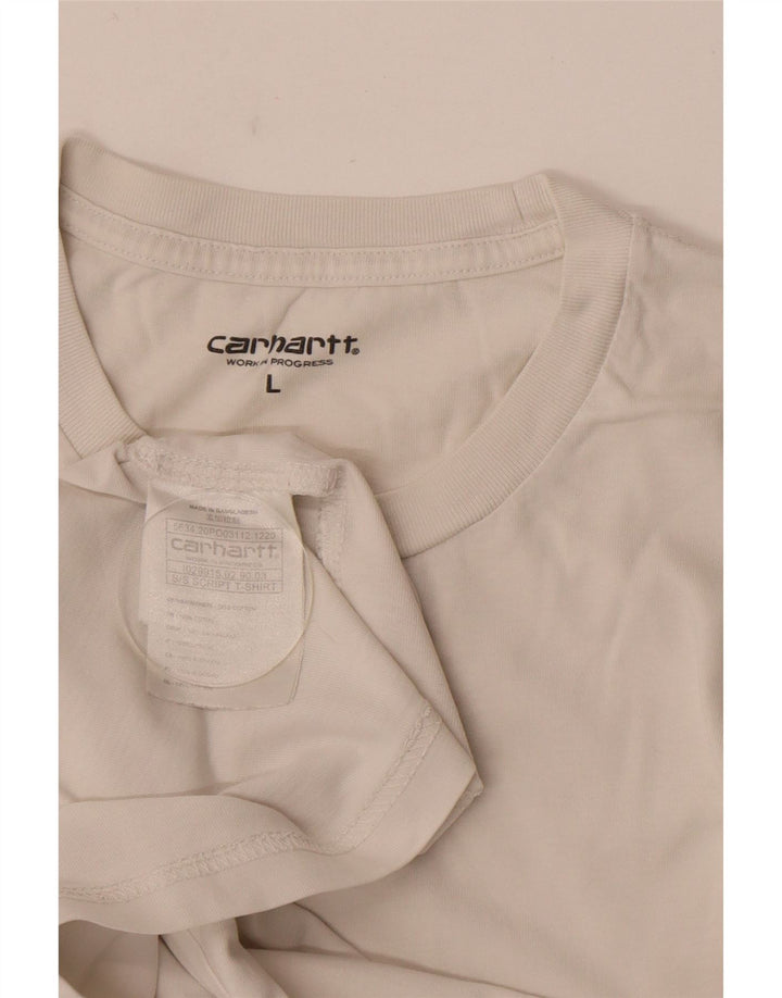 Męski T-shirt z grafiką CARHARTT, duży, biały, bawełniany
