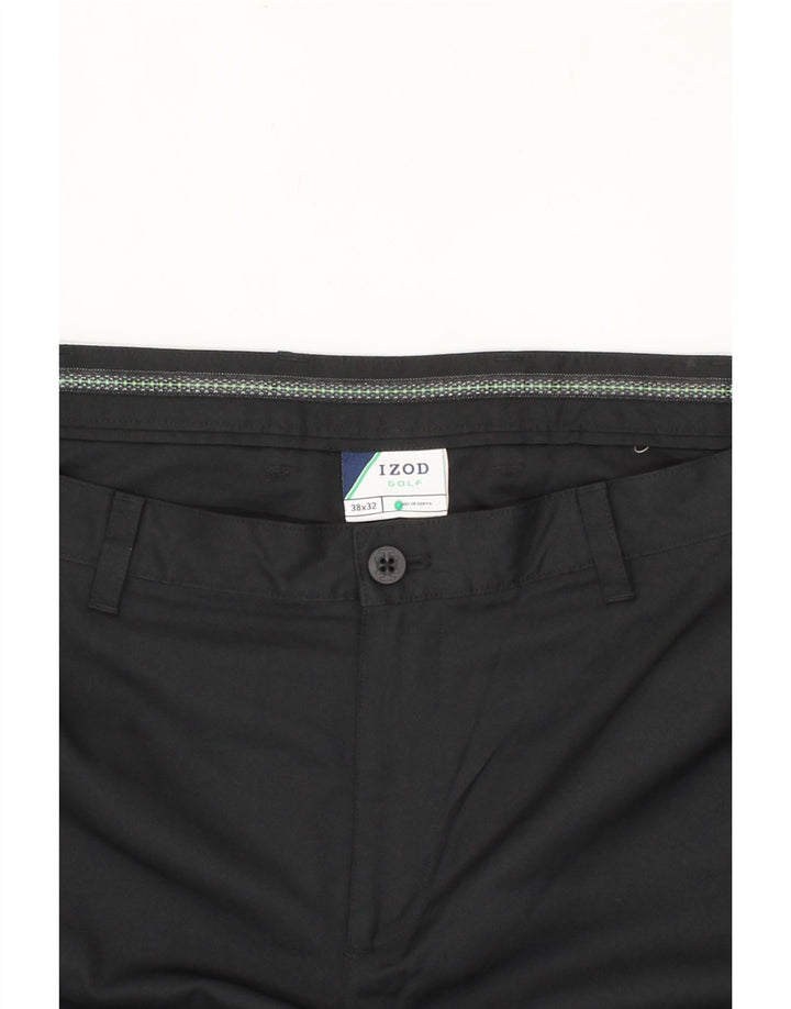 IZOD Mens Golf Straight Chino Trousers W38 L32 Black Polyester Vintage Izod and Second-Hand Izod from Messina Hembry 