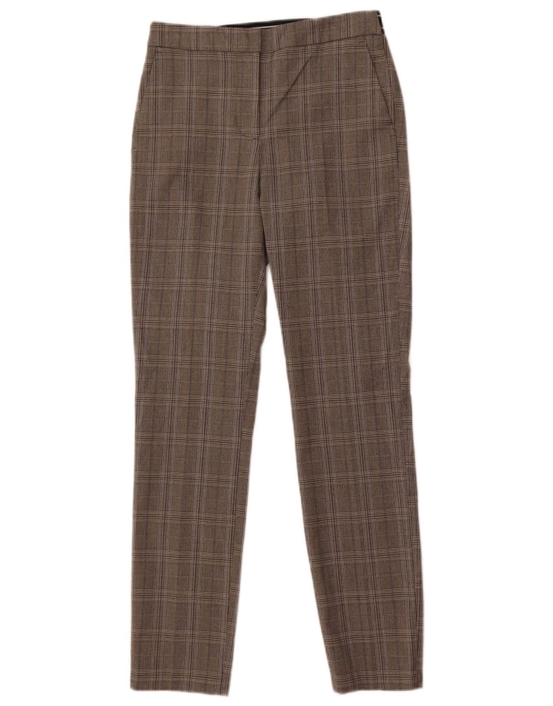 Damskie spodnie garniturowe Zara XS W24 L27 Szara krata, poliester