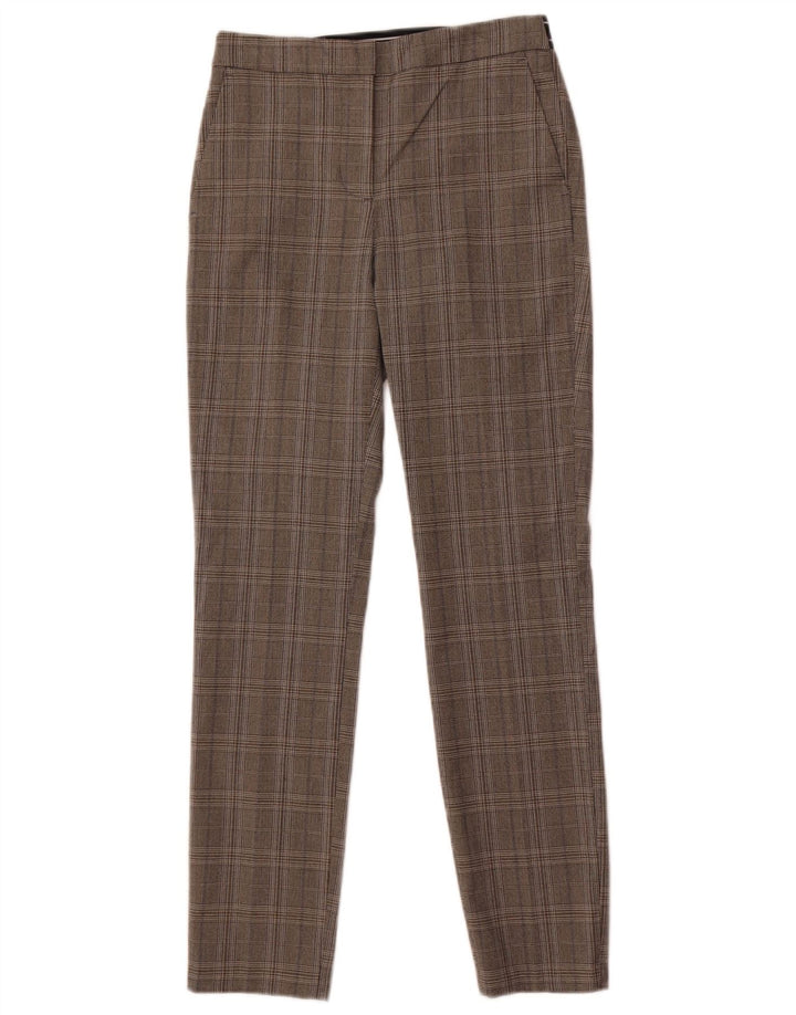 Damskie spodnie garniturowe Zara XS W24 L27 Szara krata, poliester