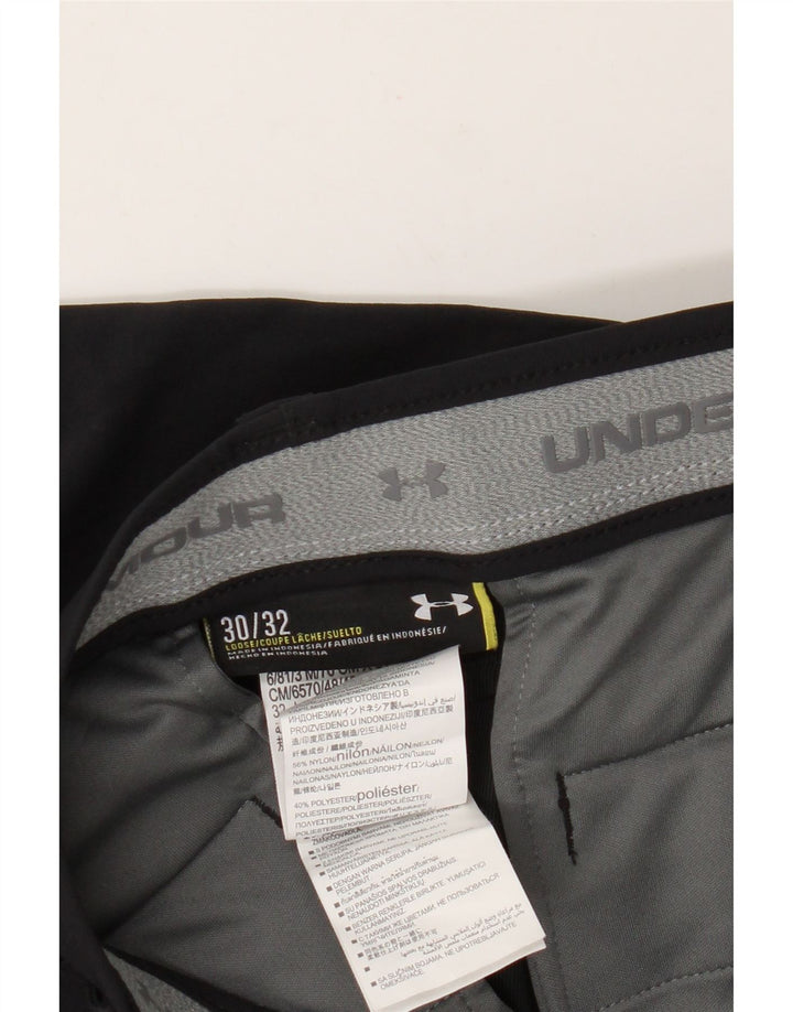 Męskie spodnie typu slim chino Under Armour W30 L32 z czarnego nylonu