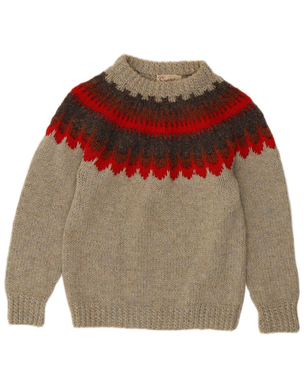 Sweter damski Scapa z golfem UK 16, duży, szary Fair Isle