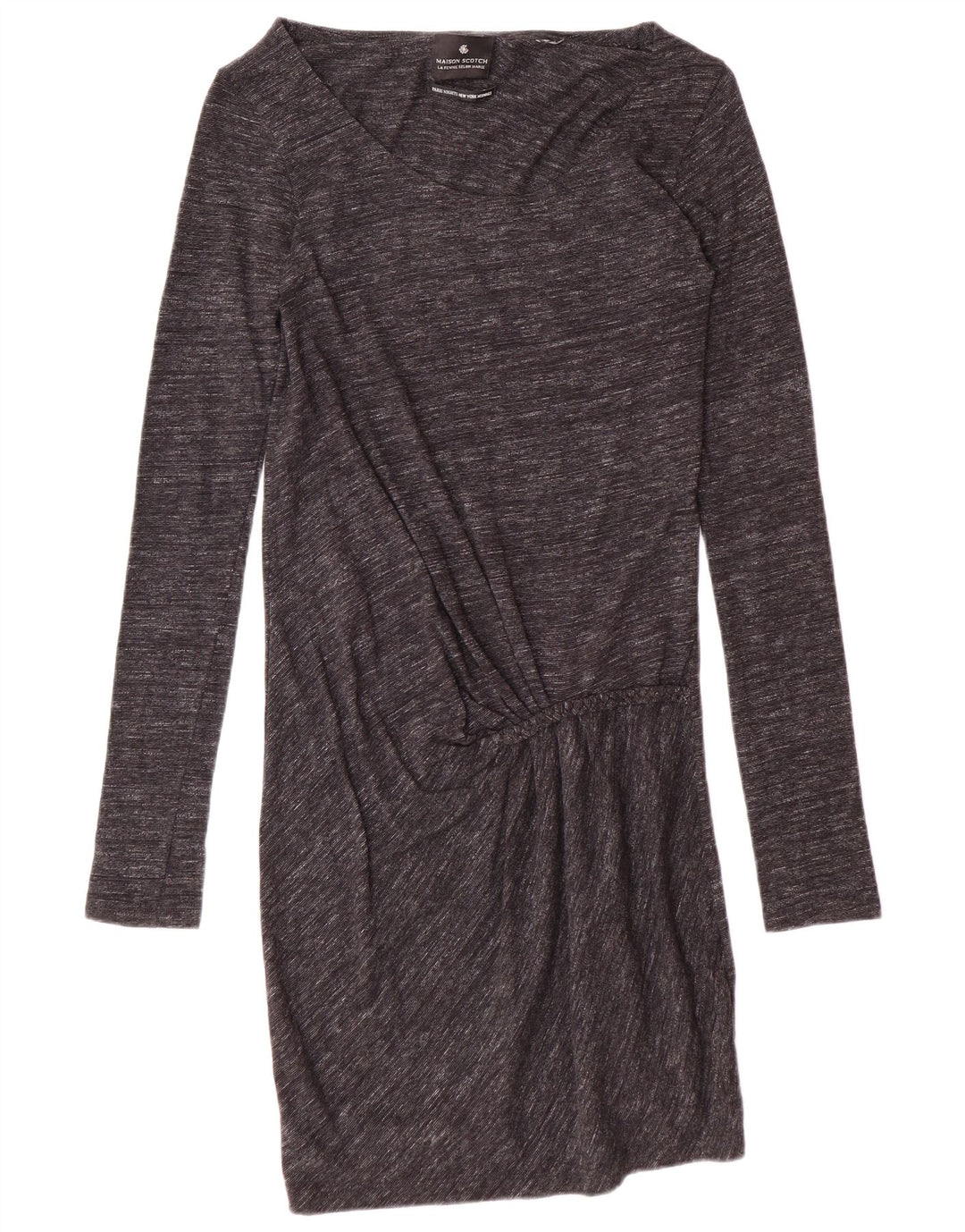 MAISON SCOTCH Damska sukienka podstawowa z długim rękawem UK 10, mała, szara