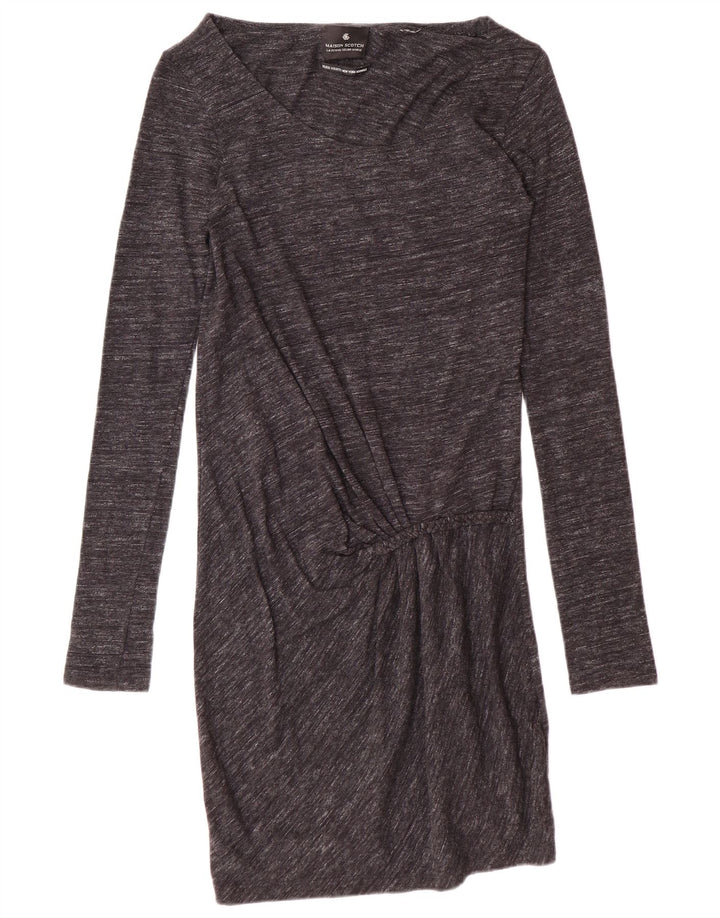 MAISON SCOTCH Damska sukienka podstawowa z długim rękawem UK 10, mała, szara