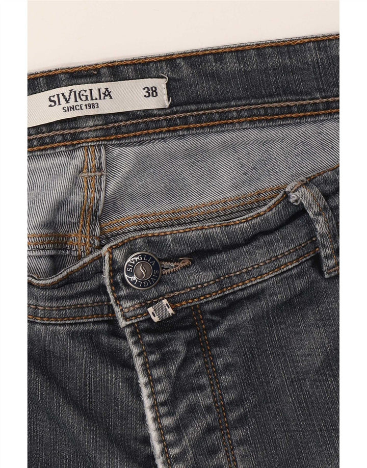 SIVIGLIA Męskie jeansy slim W38 L36 Niebieskie