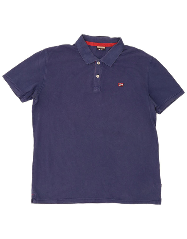 Męska koszulka polo Napapijri Geographic 2XL, niebieska, bawełniana
