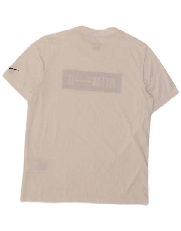 Męska koszulka Nike Dri Fit z grafiką, średnia biała bawełna