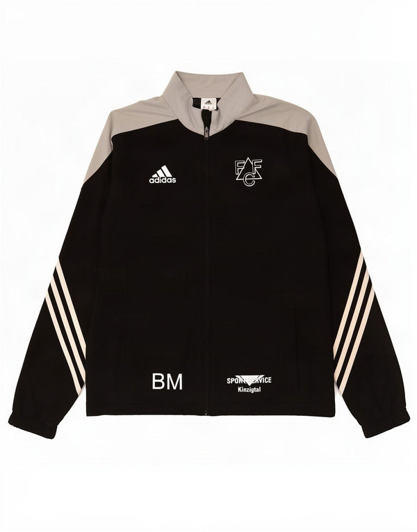 Adidas Męska bluza dresowa z grafiką, średnia czarna, poliester z blokami kolorów