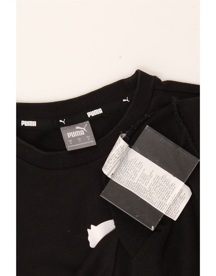 PUMA Womens Graphic Oversized Sweatshirt Jumper UK 10 Small Black Cotton Vintage Puma and Second-Hand Puma from Messina Hembry 