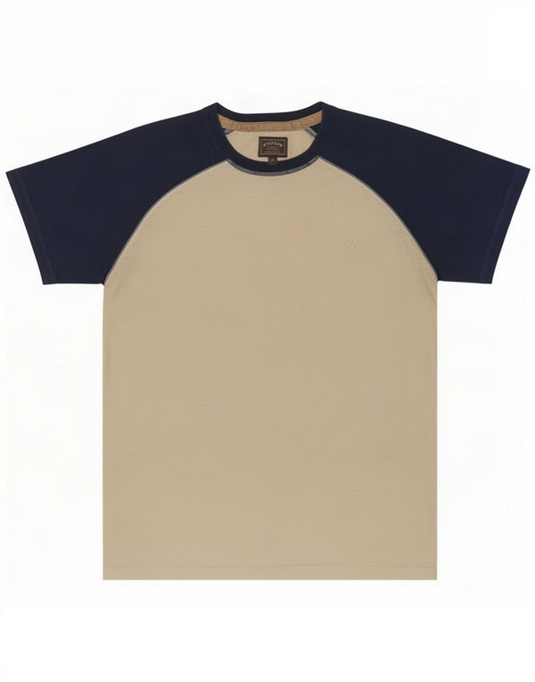 T-shirt męski Fat Face Top z bawełny w kolorze średniego beżu