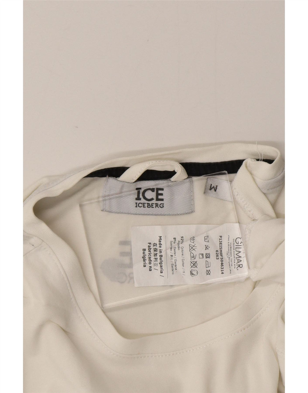 Męska koszulka z grafiką ICEBERG, średnia biała bawełna