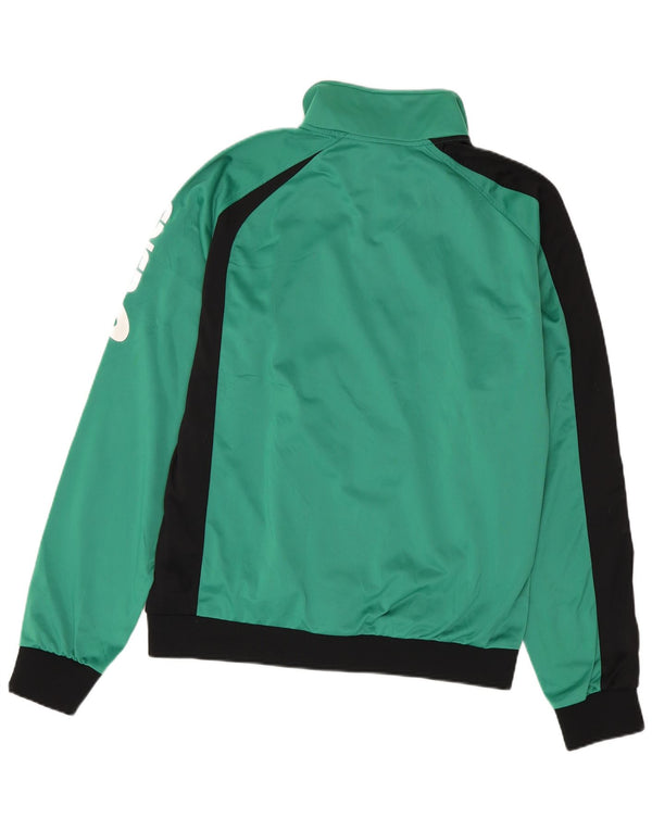 Męska kurtka dresowa Asics z grafiką, 2XL, zielony poliester z blokami kolorów