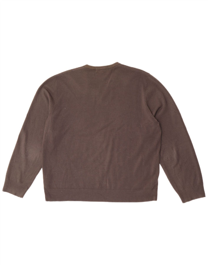 MARKS & SPENCER Męski sweter z dekoltem w kształcie litery V XL, szary akryl