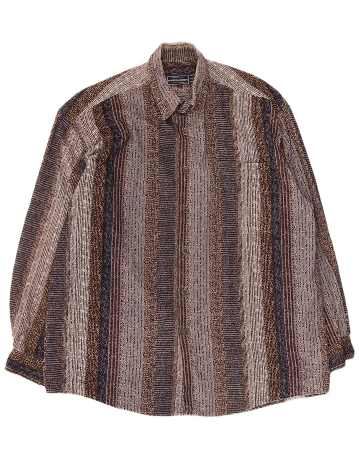 Koszula męska w stylu vintage, duża, wielokolorowa w paski
