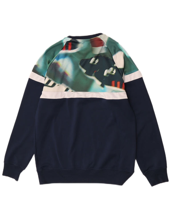 Adidas Męska bluza sweterkowa, średni granatowy, poliester z blokami kolorów