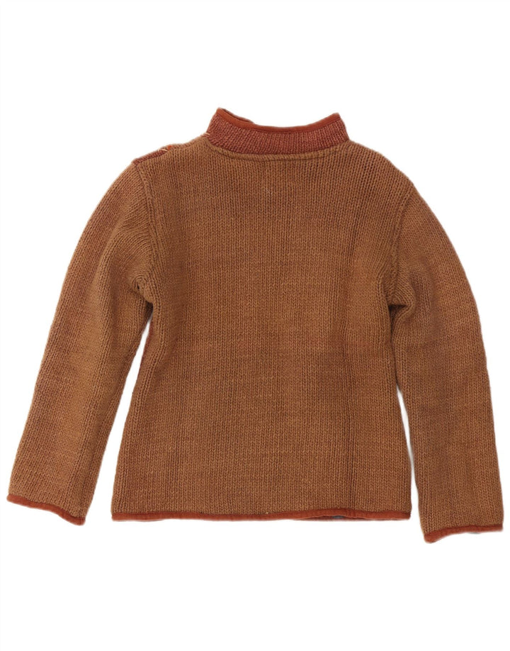 Sweter damski w stylu vintage, UK 12, średni brąz, blok kolorów