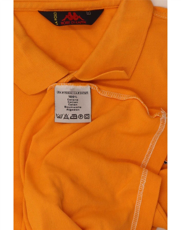 Męska koszulka polo Kappa z krótkim rękawem, duża, pomarańczowa, bawełniana