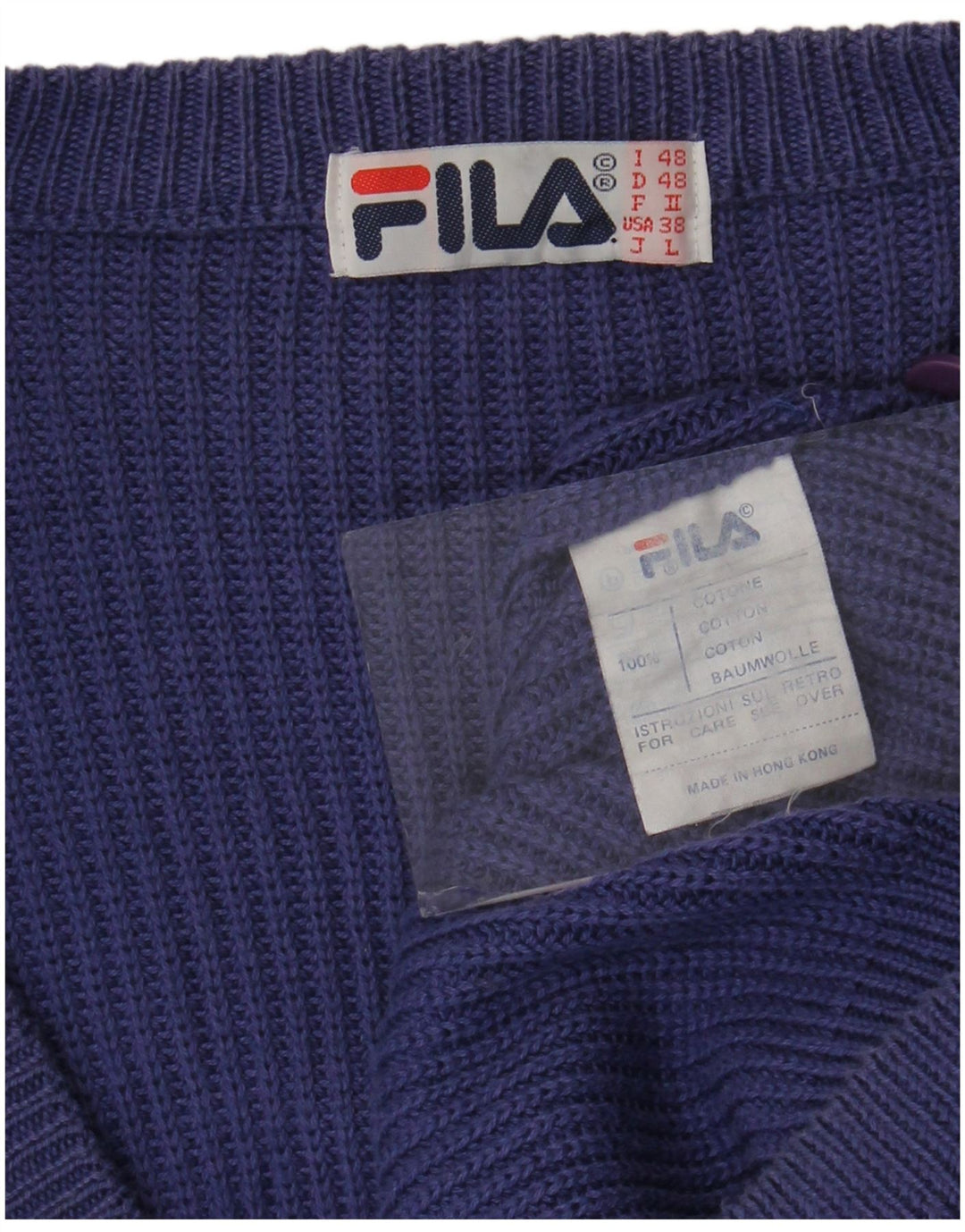 Męski sweter Fila IT 48 Średni fiolet, bawełna