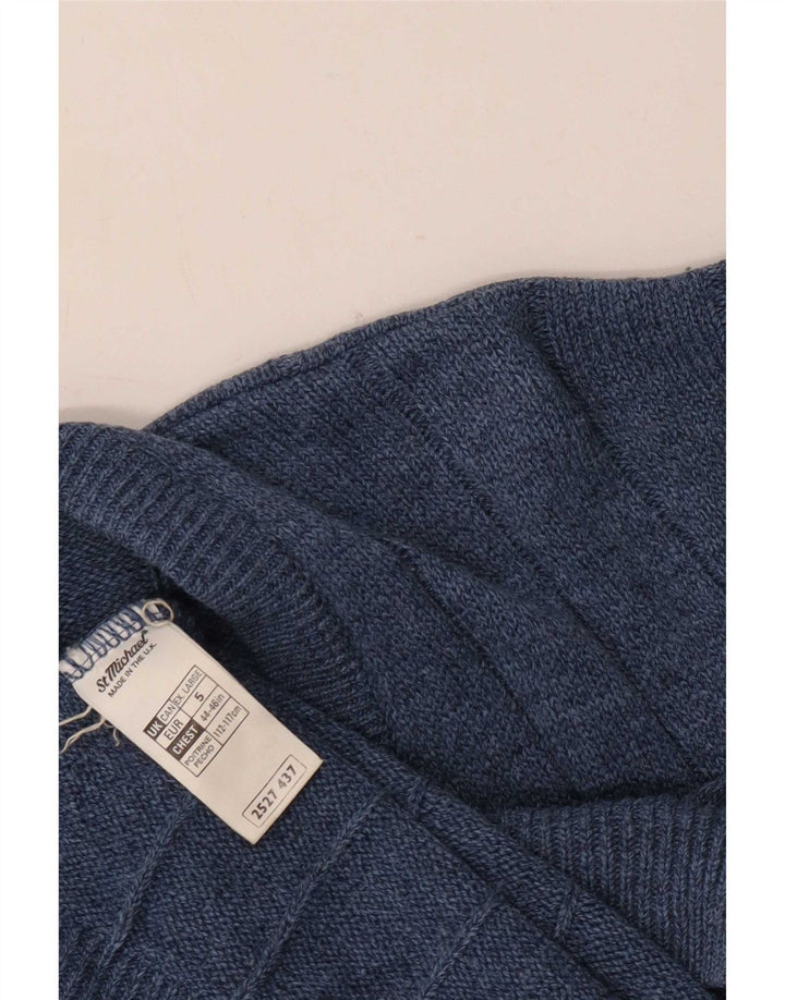 Marks & Spencer Męski sweter St. Michael Cardigan XL Granatowy Akryl