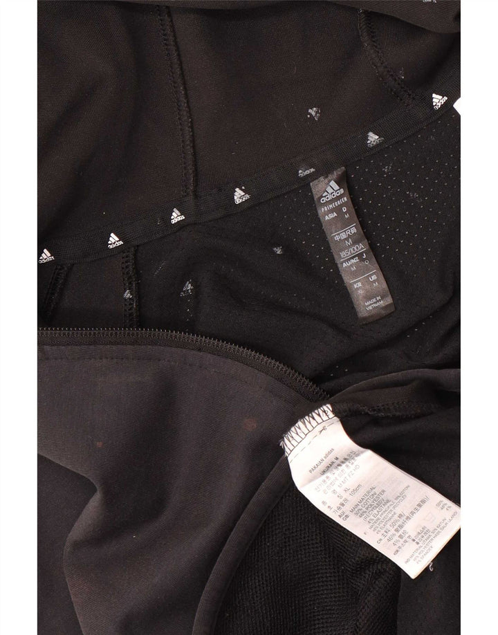 Adidas Męski sweter z kapturem i zamkiem błyskawicznym, średni czarny, bawełniany