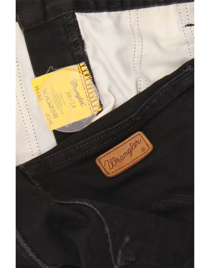 Męskie jeansy Wrangler Texas Straight W38 L34, czarne, bawełniane