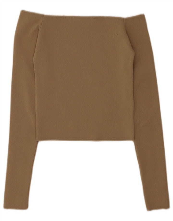 Damski top Zara z odkrytymi ramionami, UK 4 XS, beżowy poliester