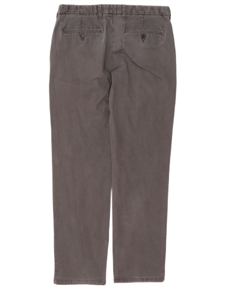Męskie spodnie chino o regularnym kroju Marks & Spencer W34 L30 Szara bawełna