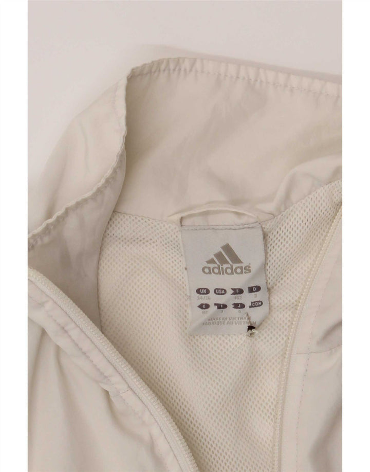 Adidas Męska kurtka dresowa UK 36/38 Mały biały poliester z blokami kolorów