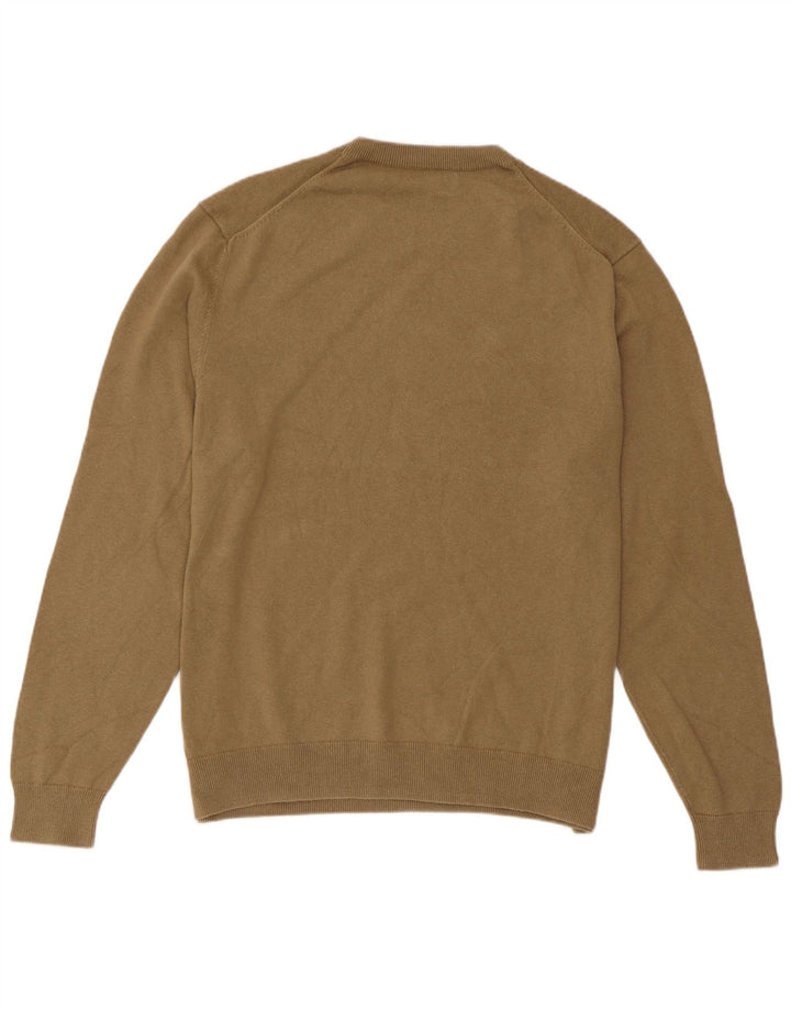 Męski sweter z okrągłym dekoltem Zara XL, beżowy, lniany