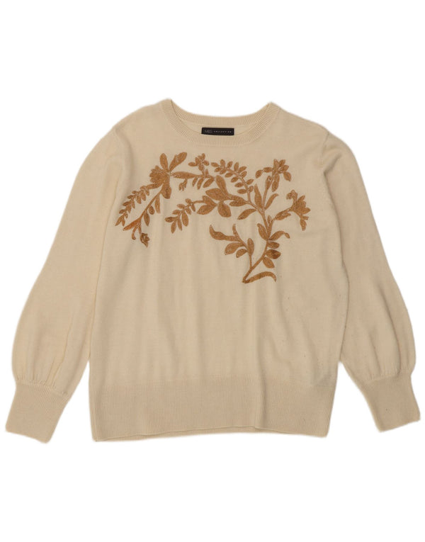 Marks & Spencer Damski sweter z dekoltem w łódkę, UK 14, duży w kolorze złamanej bieli