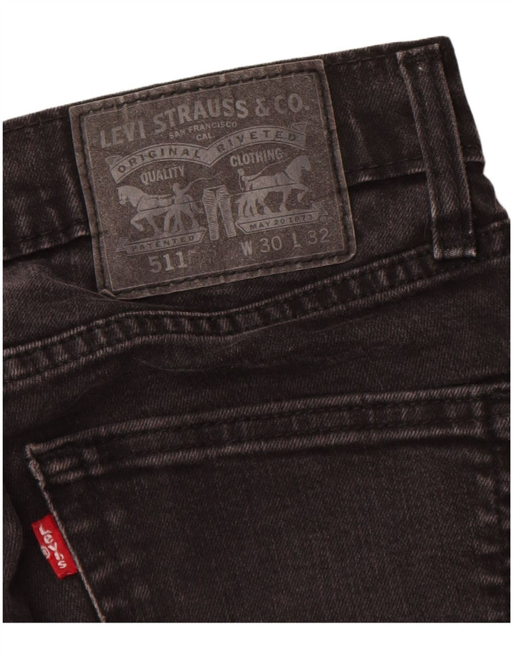 Męskie jeansy Levi's 511 Slim W30 L24 Czarna bawełna