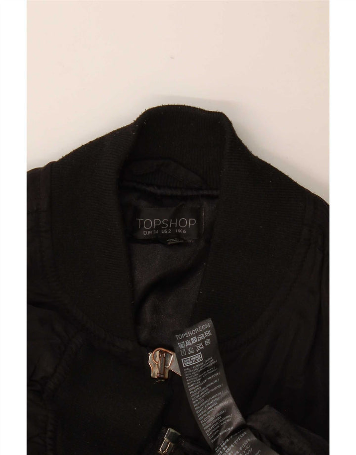 Damska kurtka bomberka oversize Topshop UK 6 XS, czarna, poliester