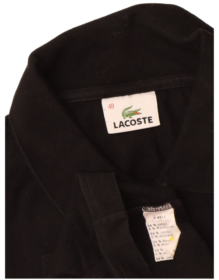 Damska koszulka polo Lacoste z długim rękawem, rozmiar 40, średnia czarna bawełna