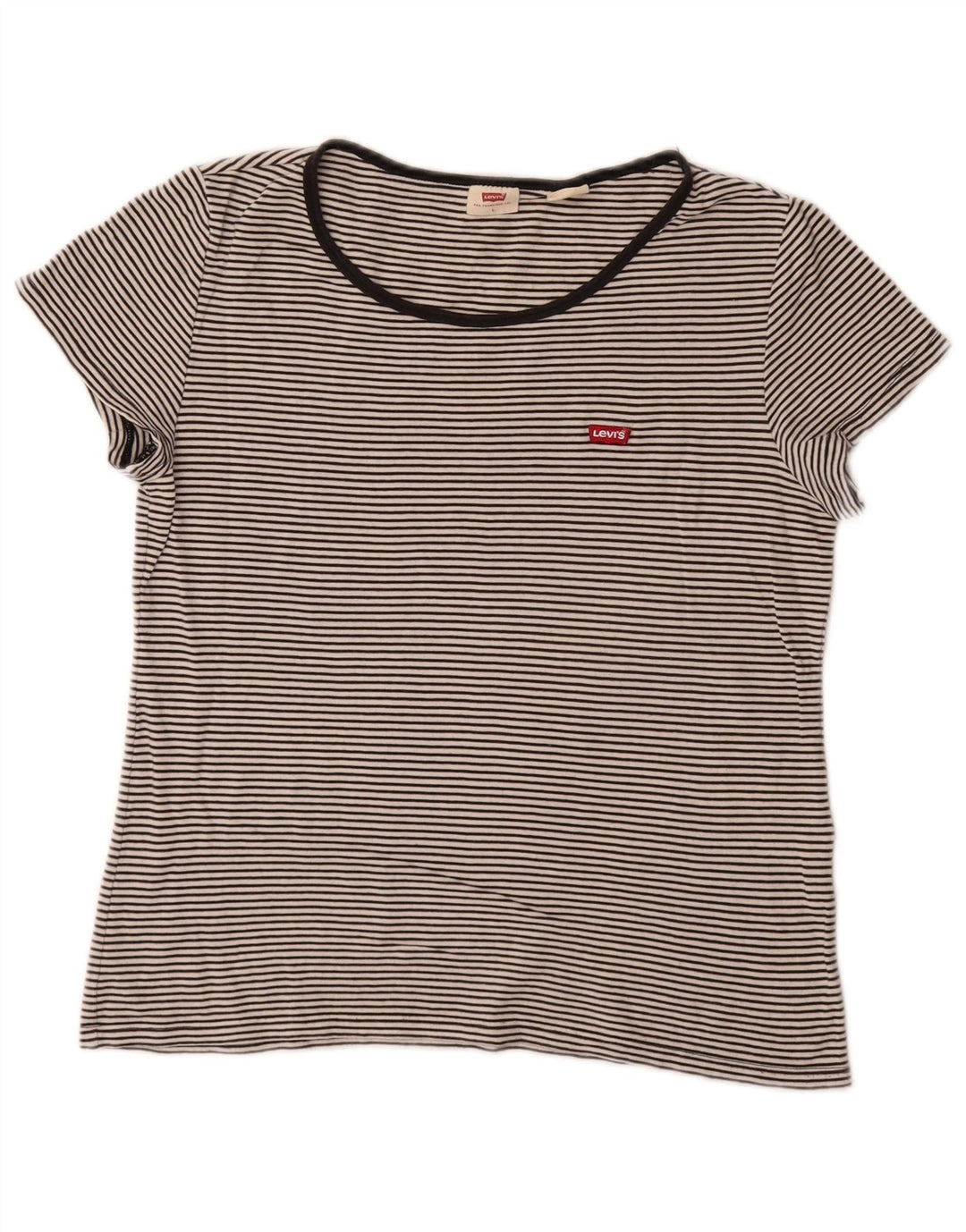 Damski t-shirt Levi's Crop Top UK 14, duży, czarny w prążki